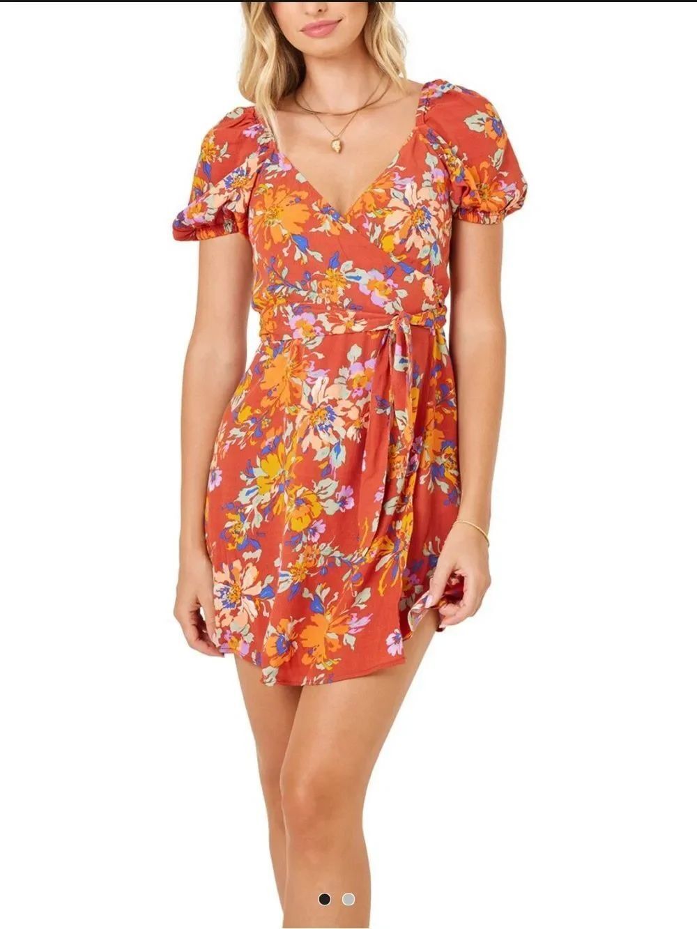 L* Space Cambria Floral Mini Wrap dress NWT SMALL